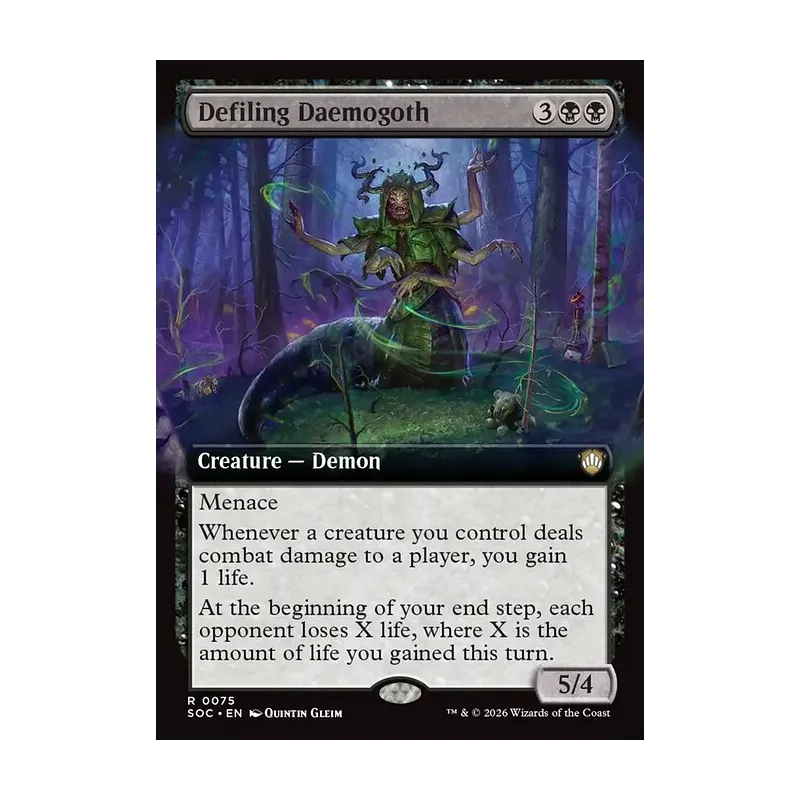 Defiling Daemogoth (Extended Art) - Secrets of Strixhaven Commander (Near Mint)