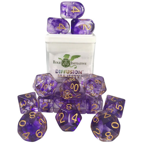 R4I Dice w/ Arch'd4: Diffusion - Majesty w/ Metallic Gold (15) (Last Chance)