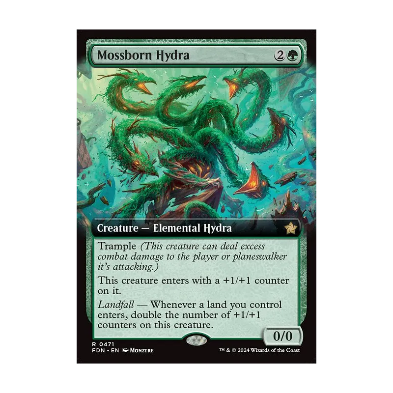 Mossborn Hydra (Extended Art) - Foundations (Near Mint)