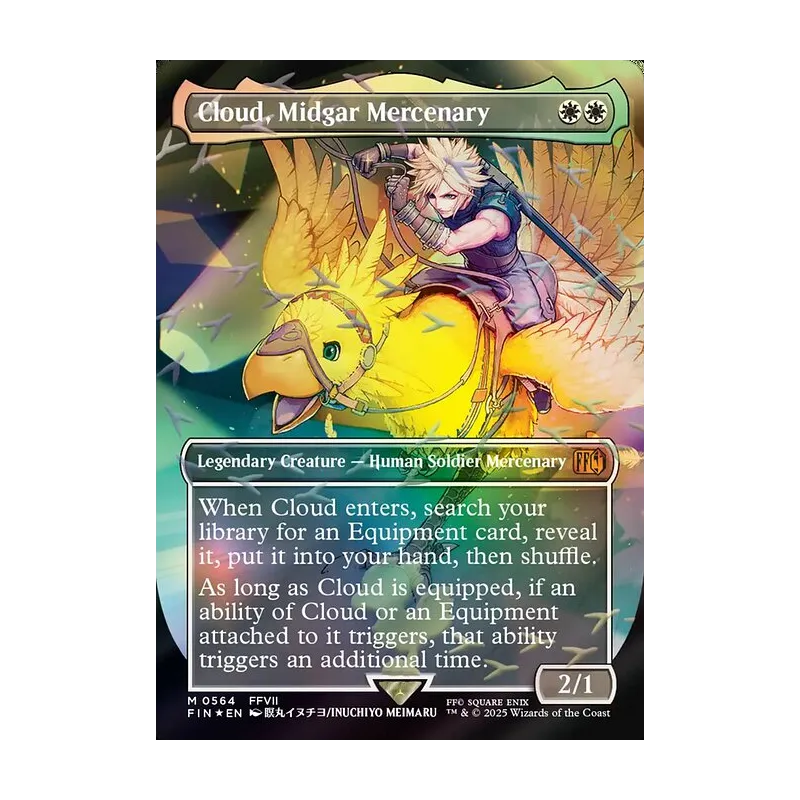 Cloud, Midgar Mercenary (Borderless) (Chocobo Track Foil) - Final Fantasy (Foil Near Mint)