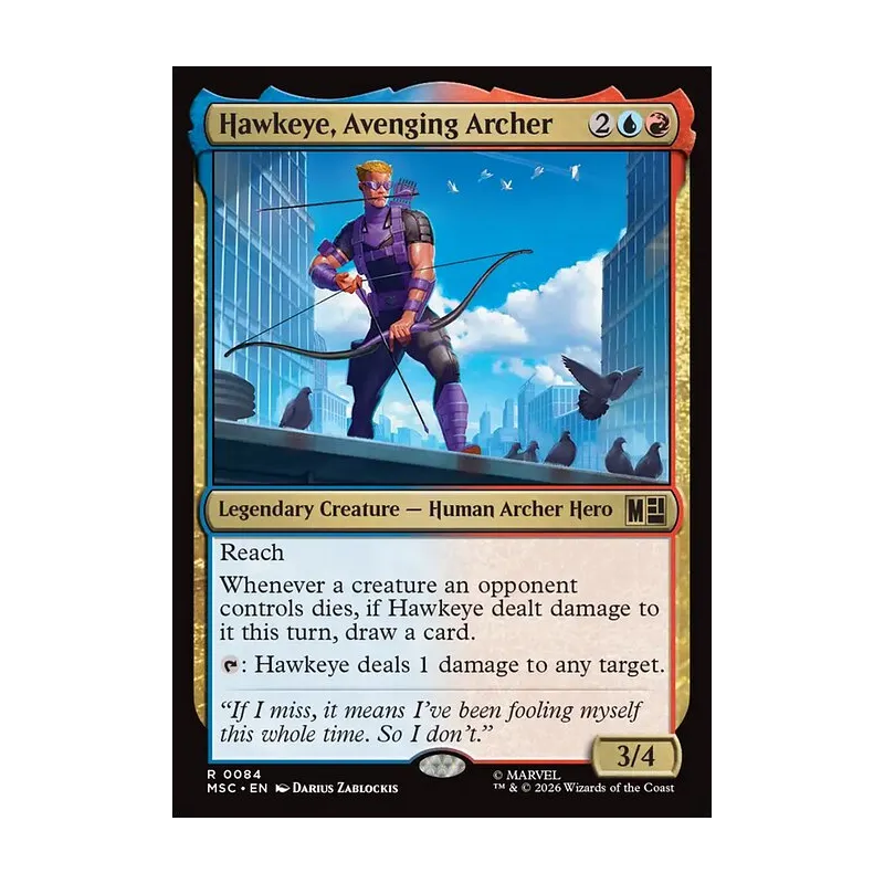 Hawkeye, Avenging Archer (Surge Foil) - Marvel Super Heroes Commander (Foil Near Mint)