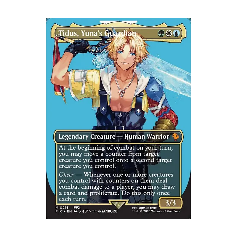 Tidus, Yuna's Guardian (Borderless) (Surge Foil) - Final Fantasy Commander (Foil Near Mint)