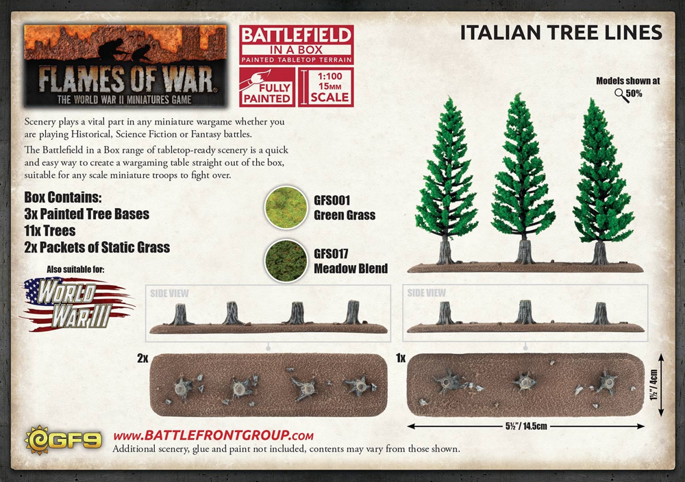 Flames of War: Battlefield in a Box - Italian Tree Lines (Preorder)