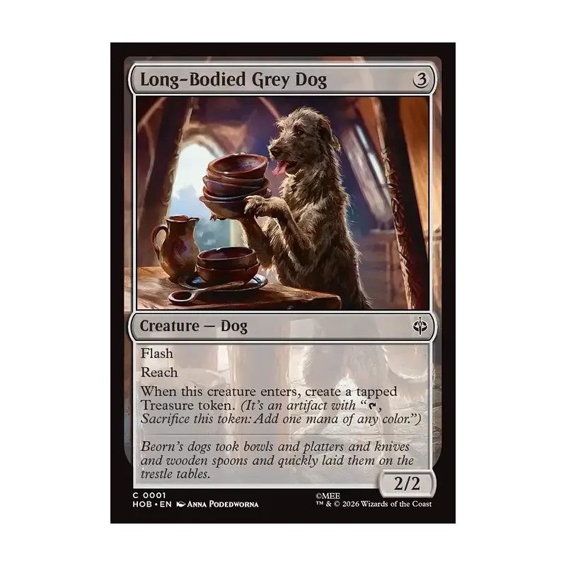 Long-Bodied Grey Dog - The Hobbit (Near Mint)