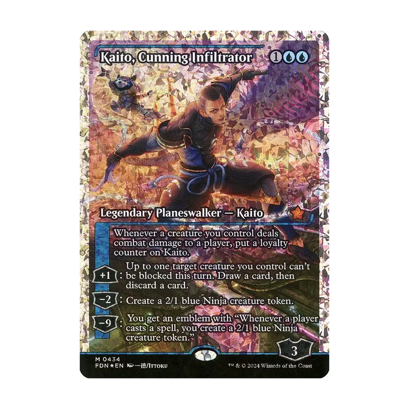 Kaito, Cunning Infiltrator (Showcase) (Fracture Foil) - Foundations (Foil Near Mint)