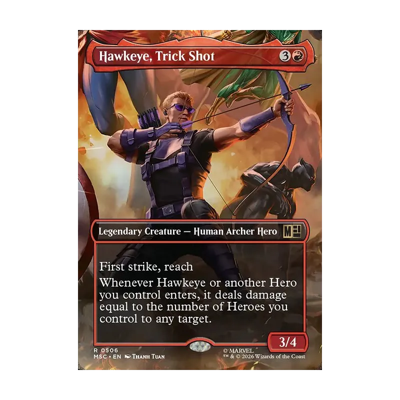 Hawkeye, Trick Shot (Borderless) - Marvel Super Heroes Commander (Near Mint)