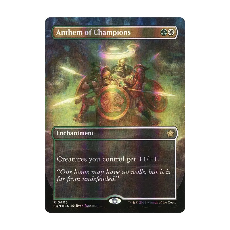Anthem of Champions (Borderless) (Mana Foil) - Foundations (Foil Near Mint)