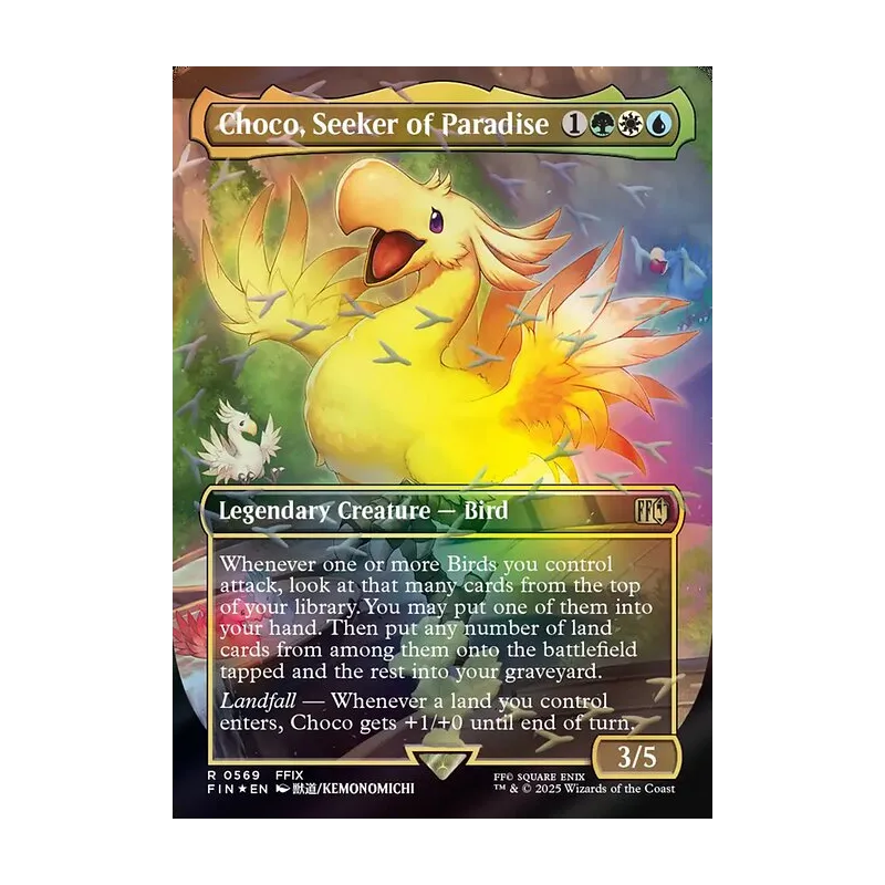 Choco, Seeker of Paradise (Borderless) (Chocobo Track Foil) - Final Fantasy (Foil Near Mint)