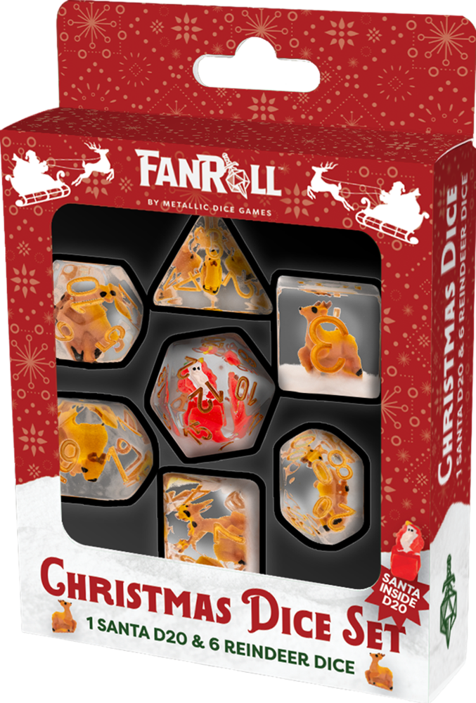 Christmas Dice Set: Reindeer & Santa (7) (Preorder)