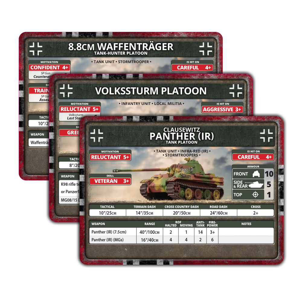 Flames of War WW2: Berlin - German Unit Cards