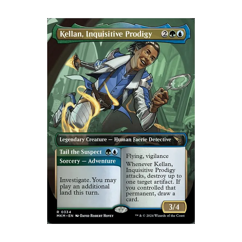 Kellan, Inquisitive Prodigy // Tail the Suspect (Borderless) - Murders at Karlov Manor (Near Mint)