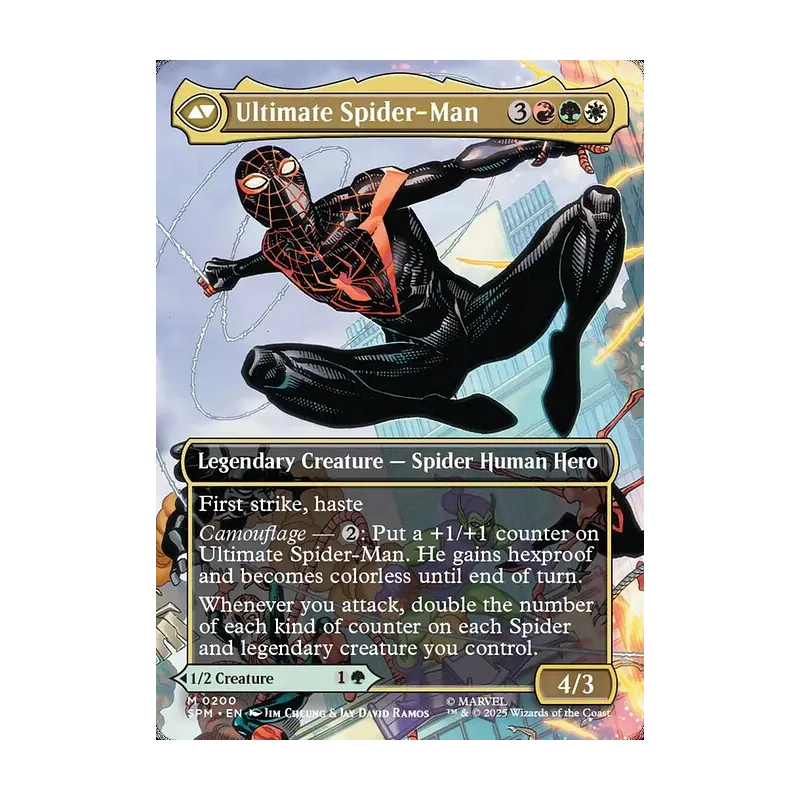 Miles Morales // Ultimate Spider-Man (0200) (Borderless) - Marvel's Spider-Man (Foil Near Mint)