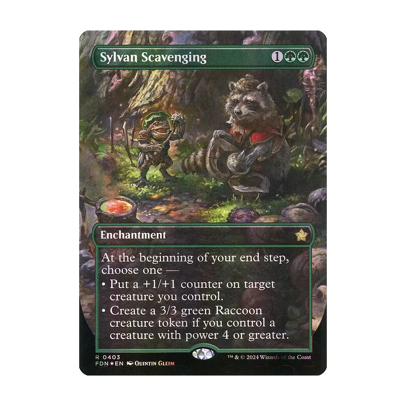 Sylvan Scavenging (Borderless) (Mana Foil) - Foundations (Foil Near Mint)