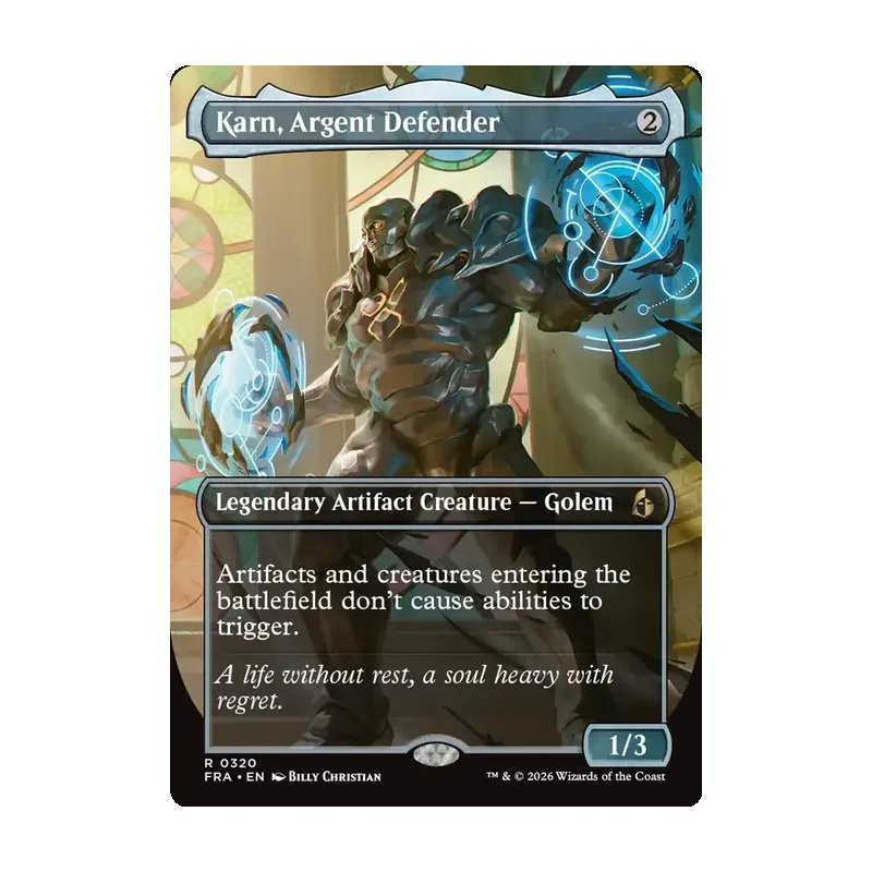 Karn, Argent Defender (Borderless) - Reality Fracture (Near Mint)