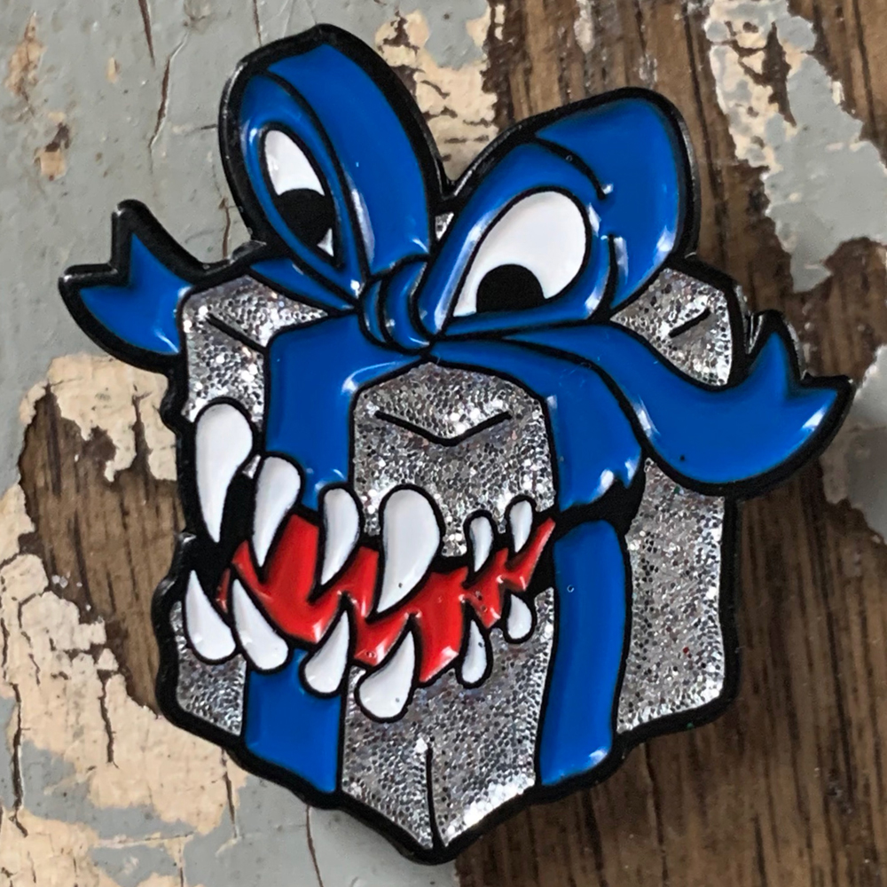 Enamel Pin: Mimic Present - Blue & Silver (Last Chance)