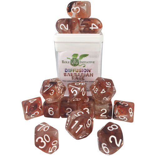 R4I Dice w/ Arch'd4: Diffusion - Barbarian Rage w/ White (15) (Last Chance) R4I Dice w/ Arch'd4: Diffusion - Barbarian Rage w/ White (15) (Last Chance)