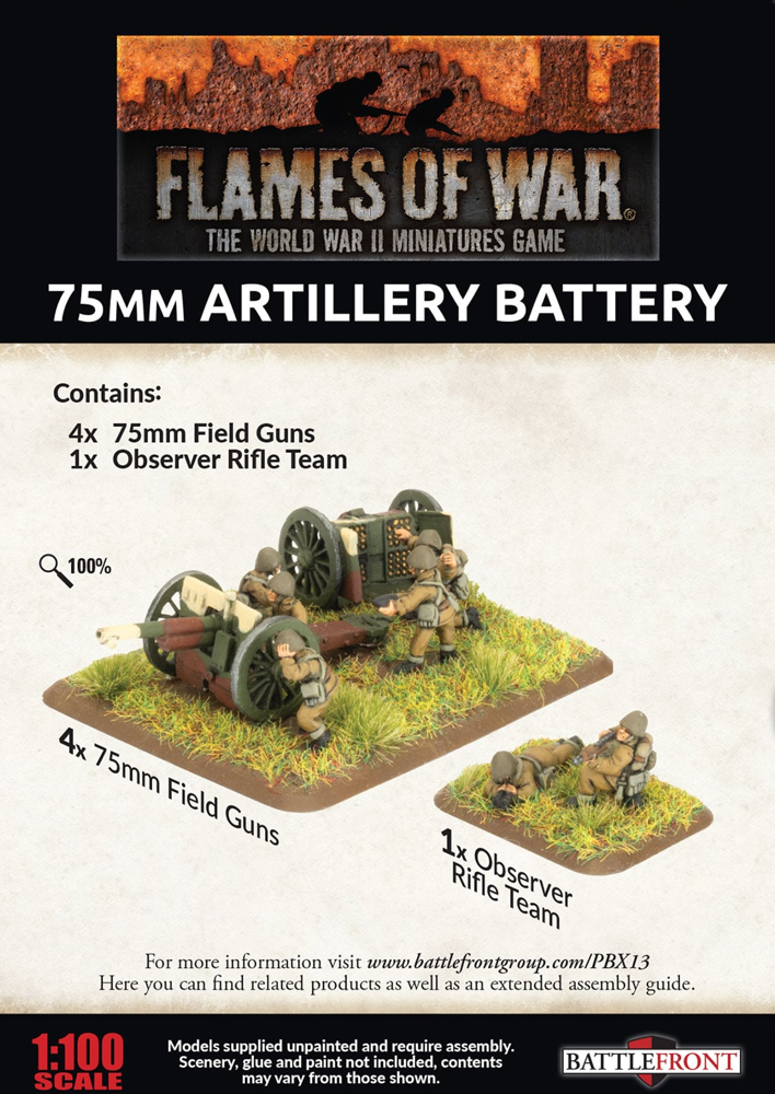 Flames of War WW2: Polish - 75mm Artillery Battery (New Arrival)