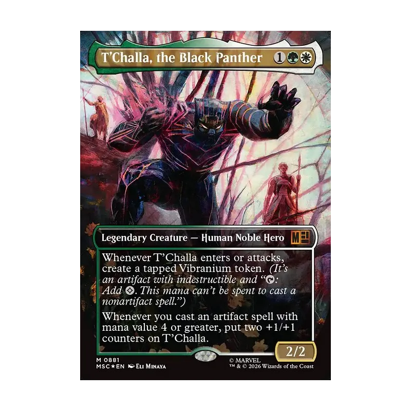 T'Challa, the Black Panther (Borderless) (Surge Foil) - Marvel Super Heroes Commander (Foil Near Mint)