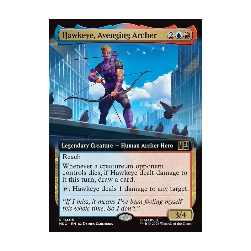 Hawkeye, Avenging Archer (Extended Art) - Marvel Super Heroes Commander (Near Mint)
