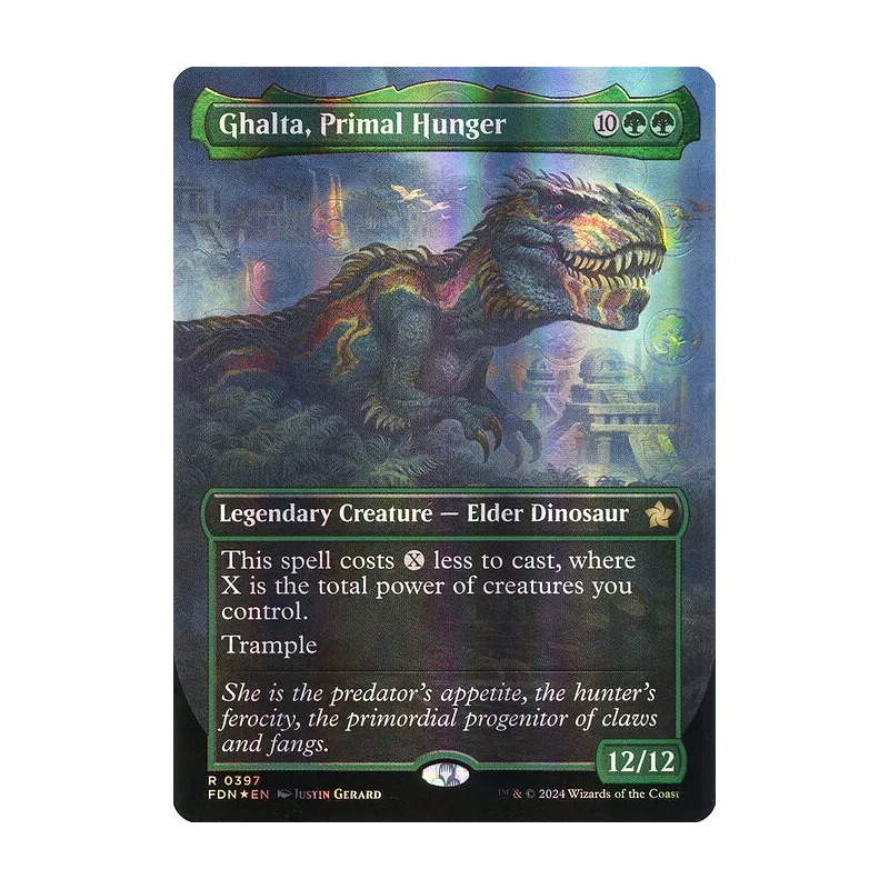 Ghalta, Primal Hunger (Borderless) (Mana Foil) - Foundations (Foil Near Mint)