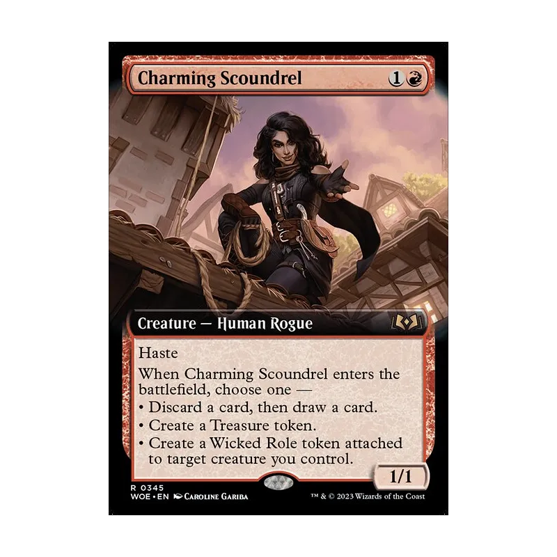 Charming Scoundrel (Extended Art) - Wilds of Eldraine (Near Mint)
