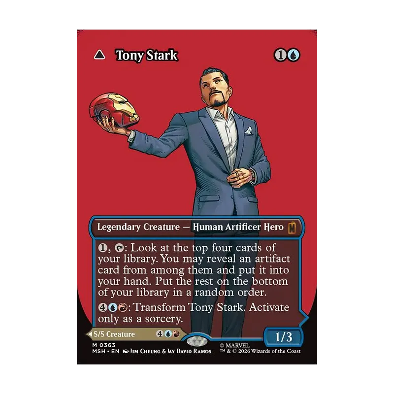 iron man mtg card Secret Lair x Marvel's Featuring Iron Man, Titan of Innovation! then you may sacrifice a noncreature artifact Tony Stark Invincible Iron Man