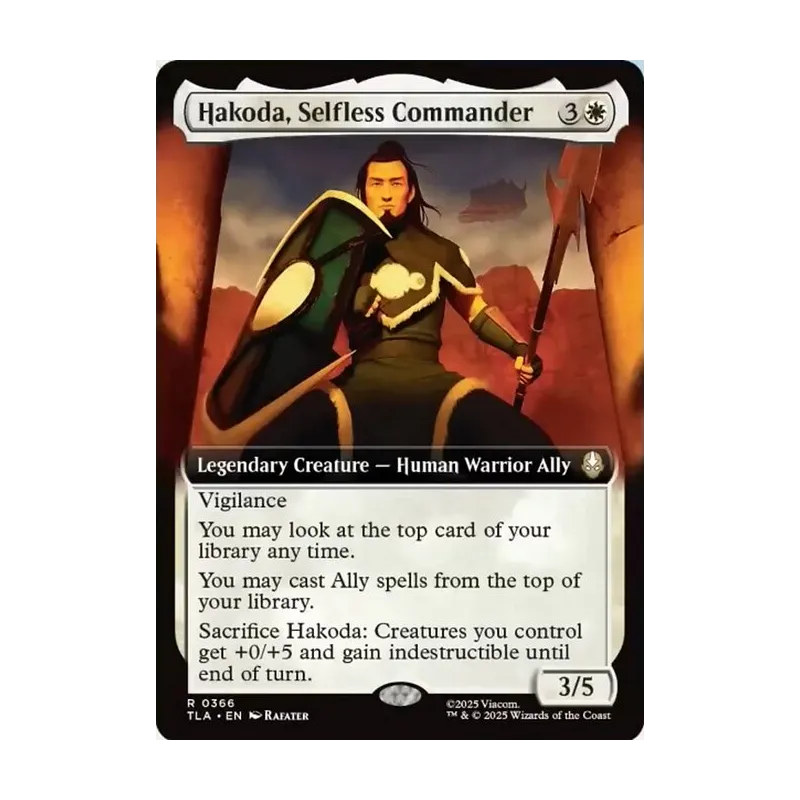 Hakoda, Selfless Commander (Extended Art) - Avatar: The Last Airbender (Near Mint)