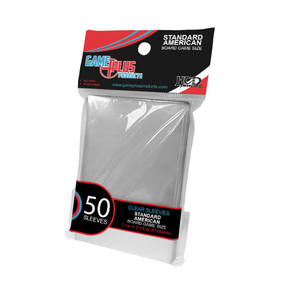 Game Plus Products Card Sleeves: Standard American Board Game Size (50)