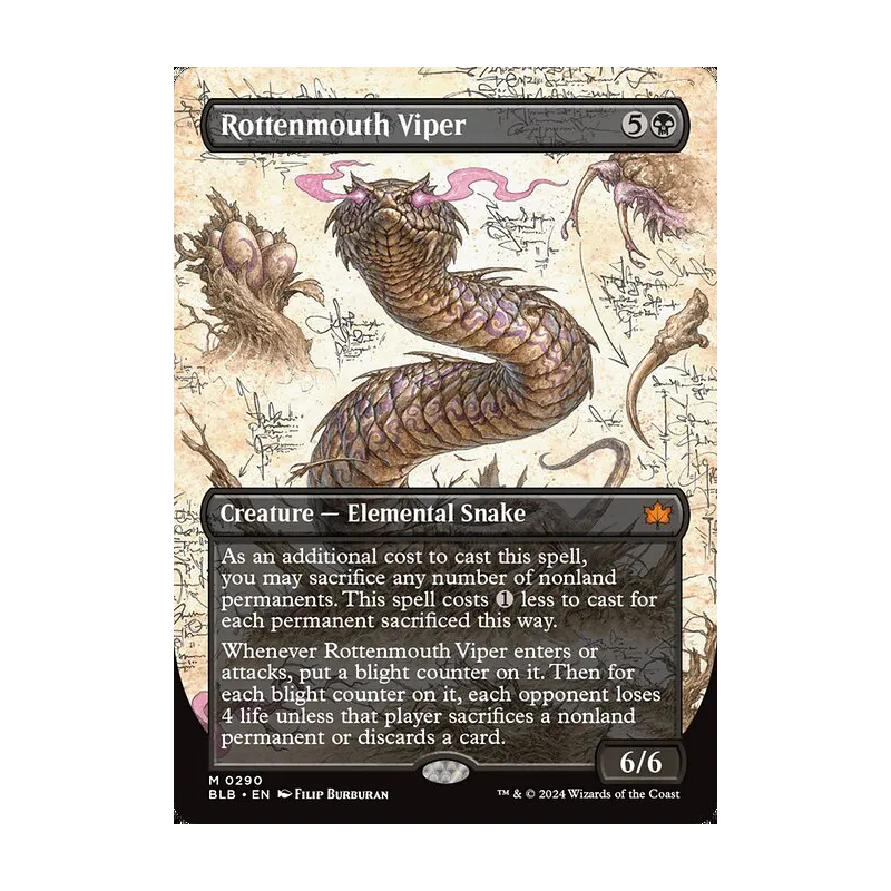 Rottenmouth Viper (Borderless) - Bloomburrow (Near Mint)