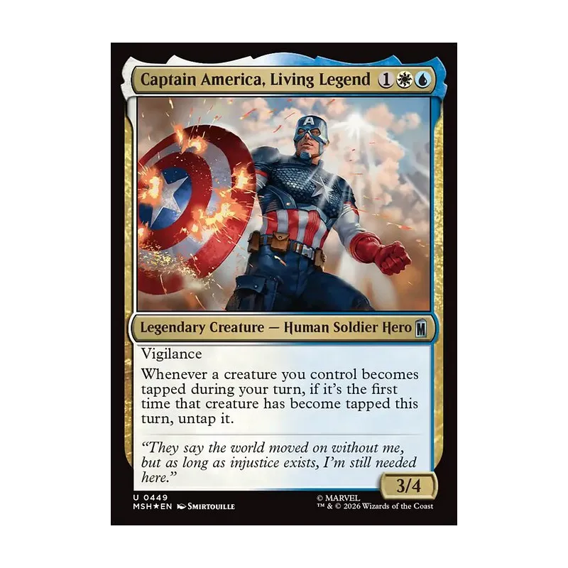 Captain America, Living Legend (Surge Foil) - Marvel Super Heroes (Foil Near Mint)