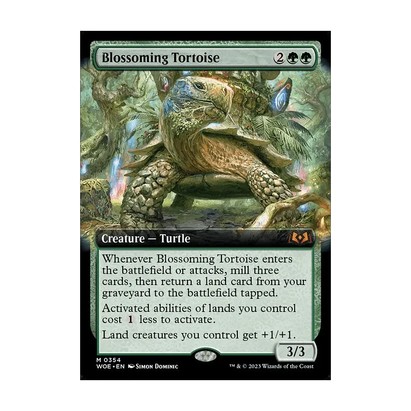 Blossoming Tortoise (Extended Art) - Wilds of Eldraine (Near Mint)