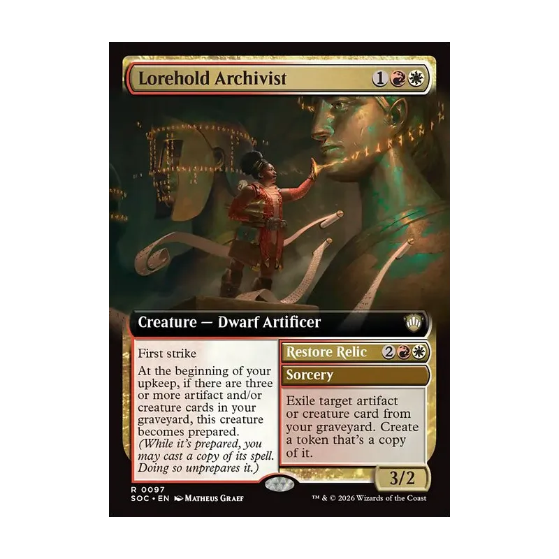 Lorehold Archivist // Restore Relic (Extended Art) - Secrets of Strixhaven Commander (Near Mint)