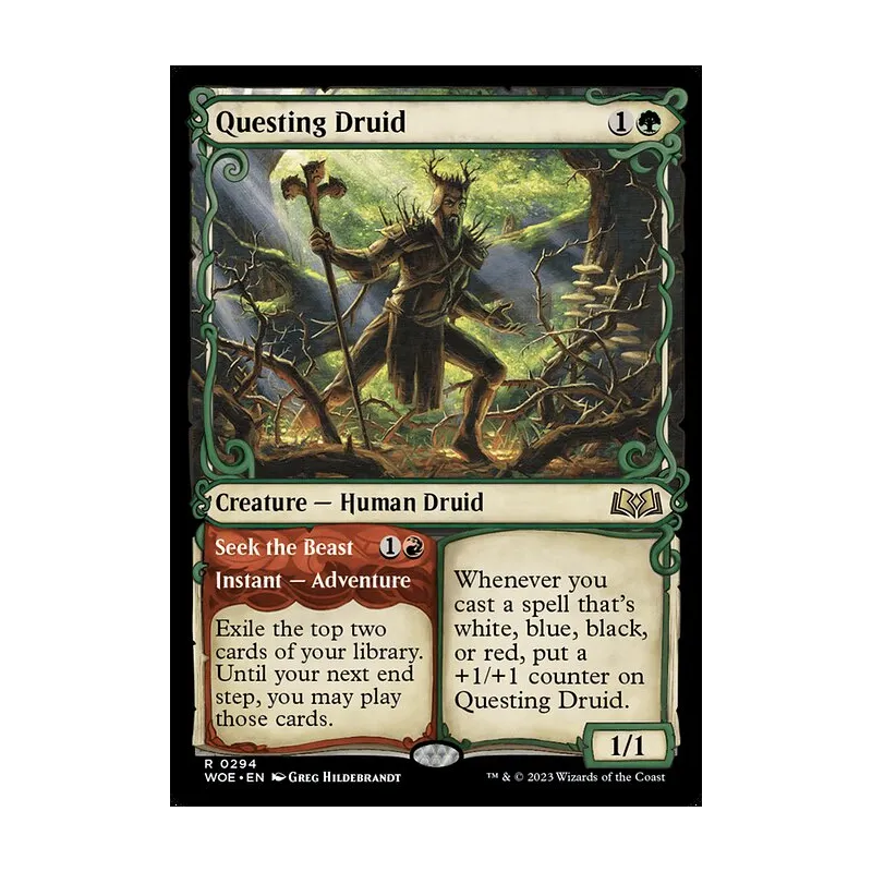 Questing Druid // Seek the Beast (Showcase) - Wilds of Eldraine (Near Mint)