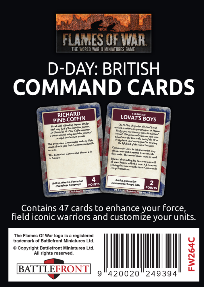 Flames of War WW2: D-Day British - Command Cards