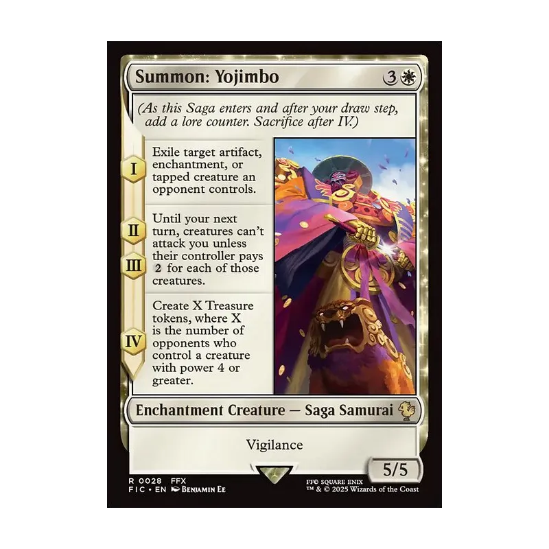 mtg final fantasy yojimbo Summon: (Borderless) [FINAL Commander] where X is the number of opponents who control a creature with power 4 or greater Summon: Yojimbo [Foil] #28 Prices