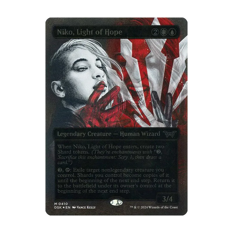 Niko, Light of Hope (Showcase) (Textured Foil) - Duskmourn: House of Horror (Foil Near Mint)