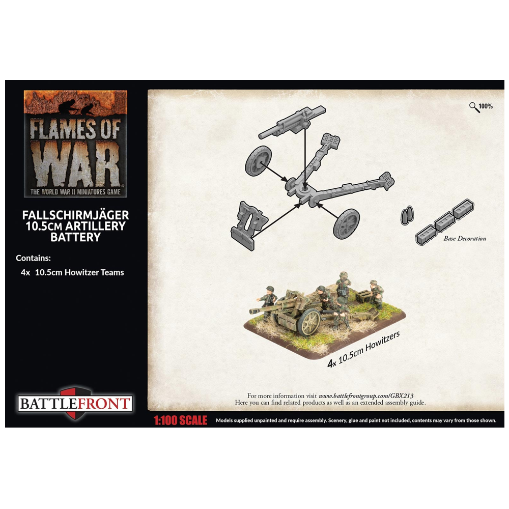 Flames of War WW2: German - Fallschirmjager 10.5cm Artillery Battery