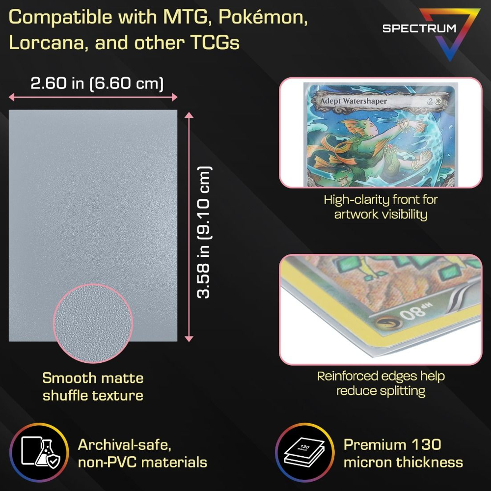 Spectrum: Iridian Matte Sleeves - Silver (100) (Preorder)