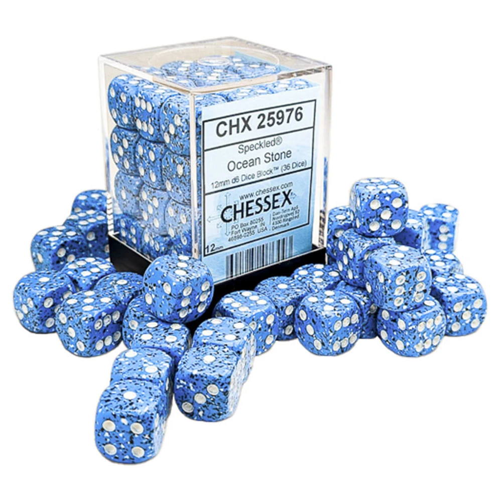Chessex 12mm d6 Set: Speckled - Ocean Stone (36) (Preorder)