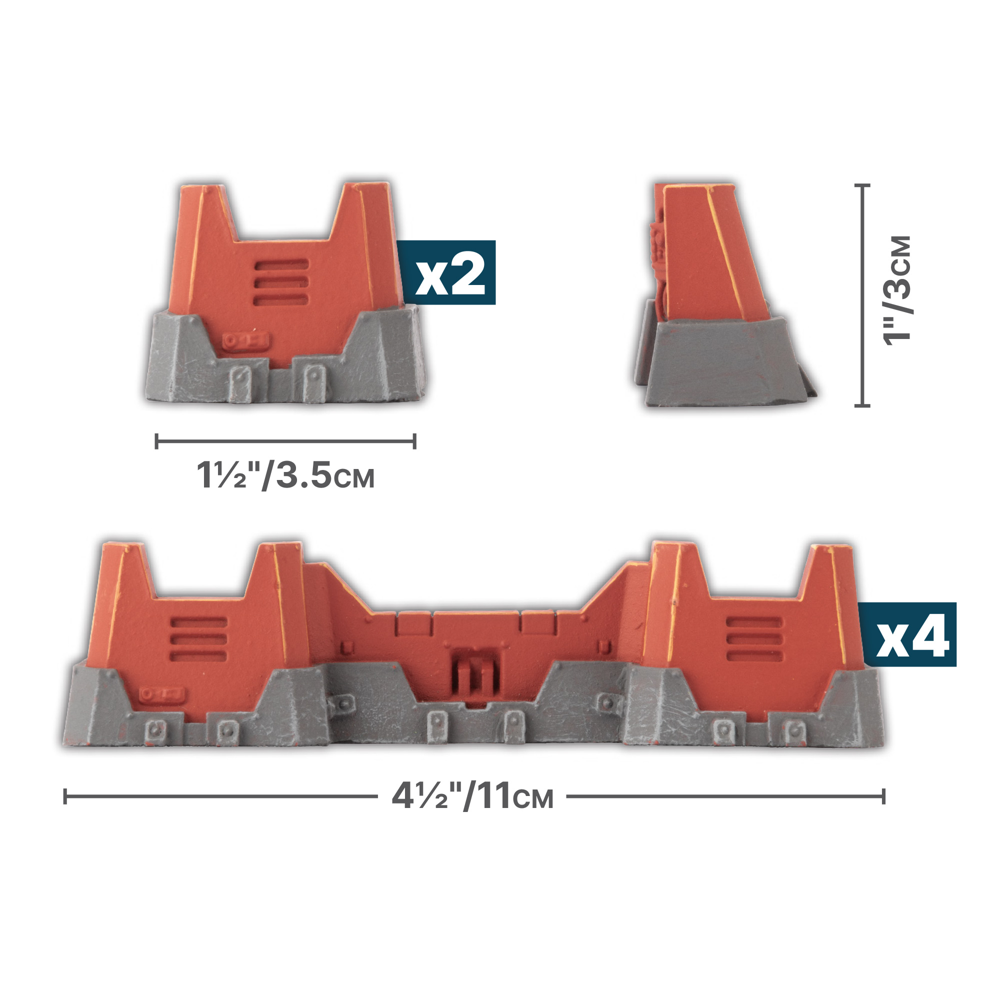 Battlefield in a Box: Gothic Sector - Legion Defensive Walls (Red Paint Scheme) (New Arrival)