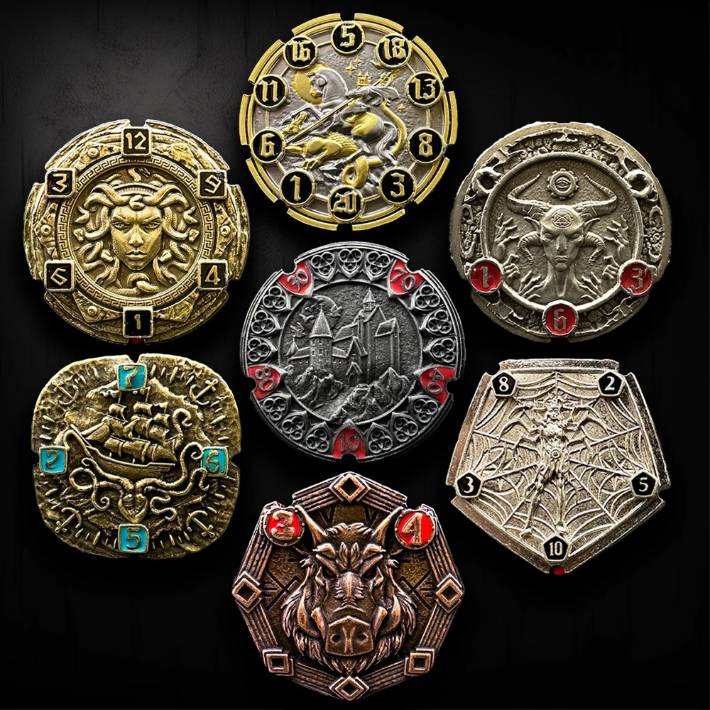 FlipDie Metal Dice Coin Set: Seven Realms (7) (New Arrival)