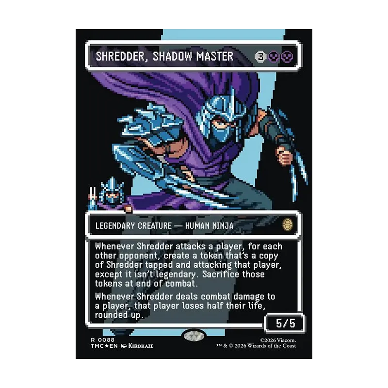 Shredder, Shadow Master (Borderless) (Surge Foil) - Teenage Mutant Ninja Turtles Commander (Foil Near Mint)