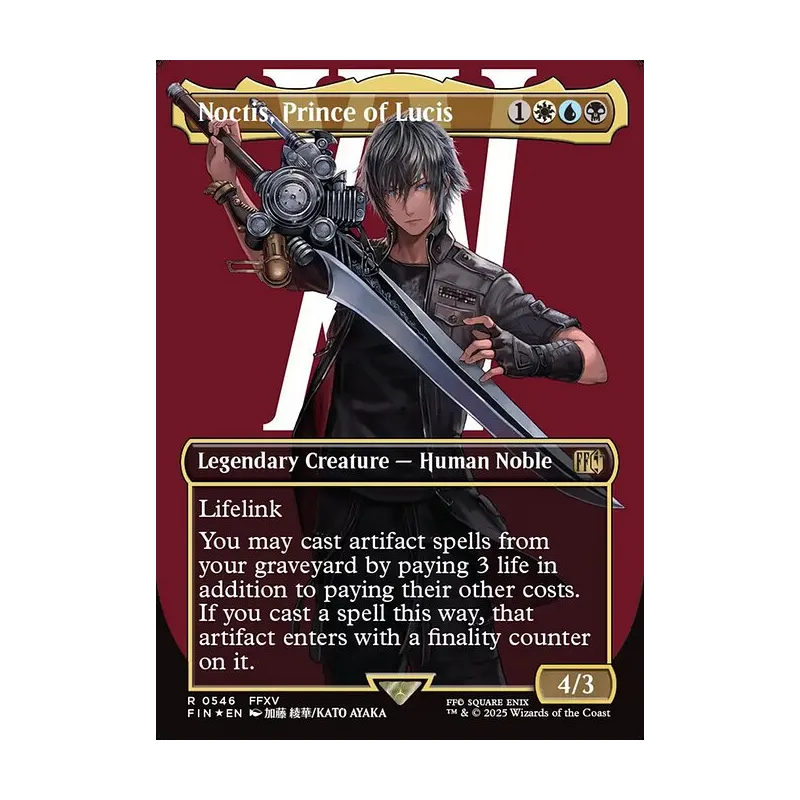 Noctis, Prince of Lucis (Borderless) (Surge Foil) - Final Fantasy (Foil Near Mint)