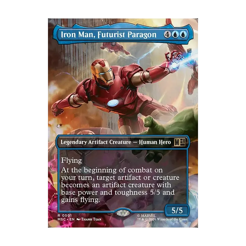 Iron Man, Futurist Paragon (Borderless) - Marvel Super Heroes Commander (Near Mint)