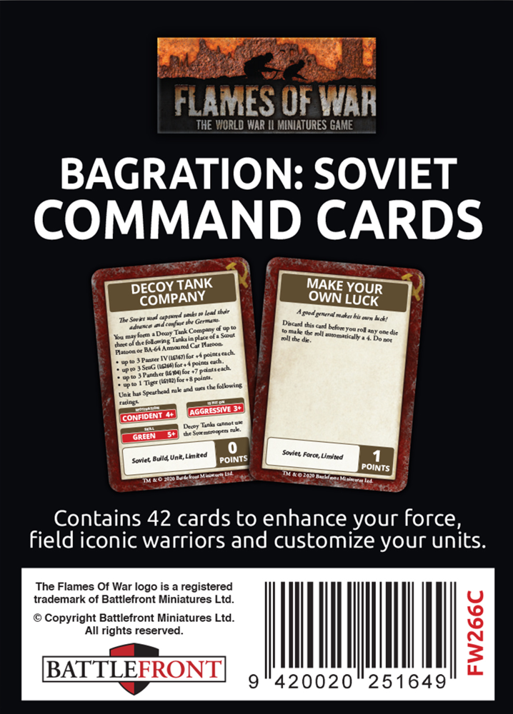 Flames of War WW2: Bagration Soviet - Command Cards