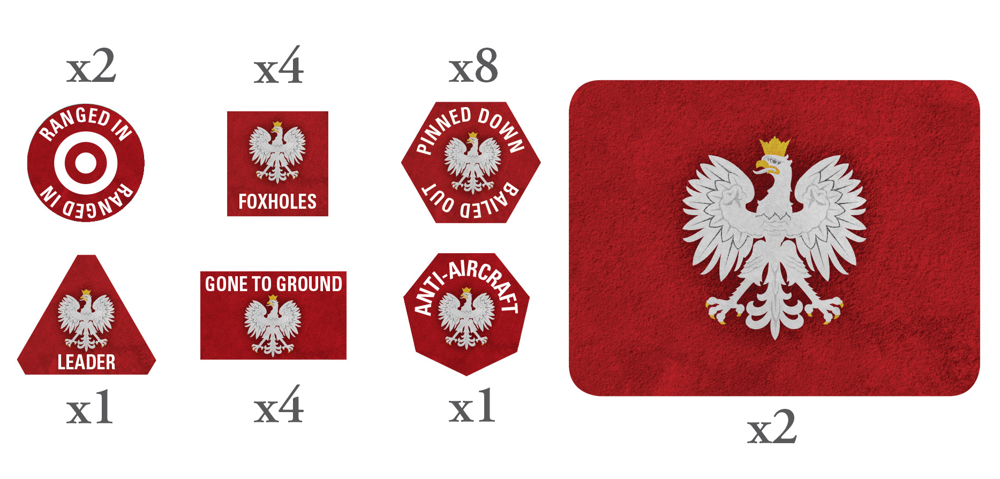Flames of War WW2: Polish - Polish Token & Objective Set (Preorder)