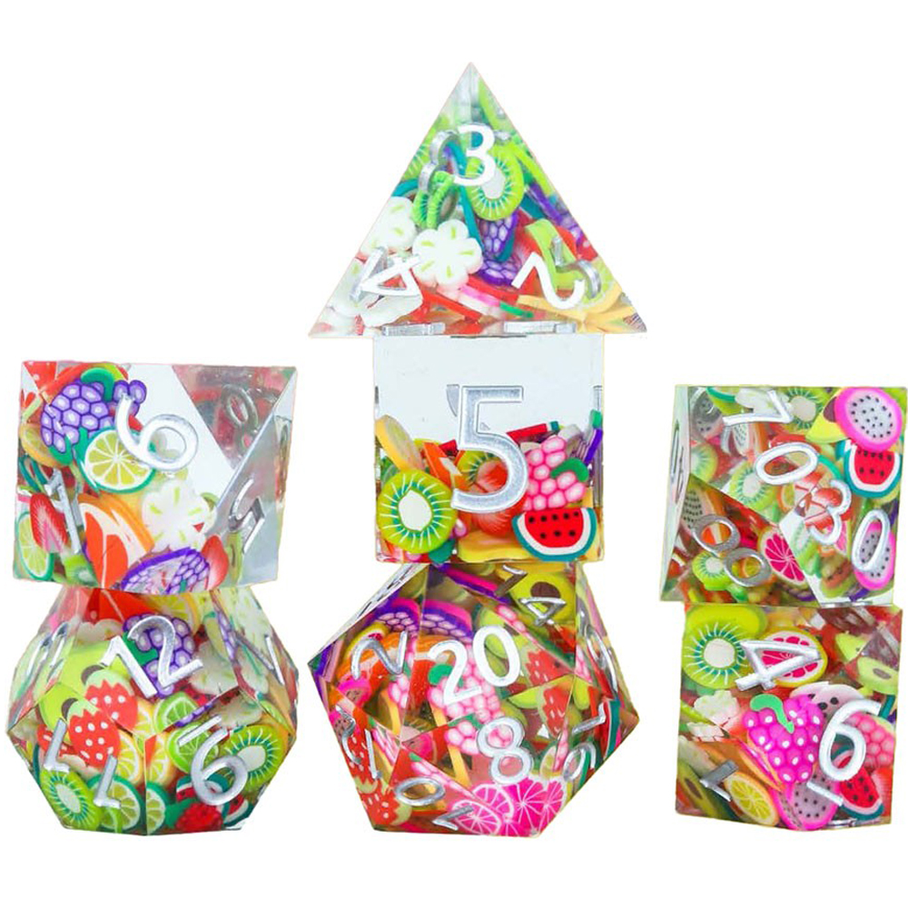 Sharp-Edge Polyhedral Dice Set: Fruit (7) (Last Chance) Sharp-Edge Polyhedral Dice Set: Fruit (7) (Last Chance)