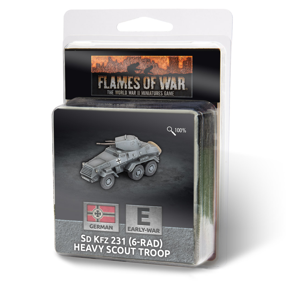 Flames of War WW2: German - Sd Kfz 231 (6-rad) Heavy Scout Troop (Preorder)