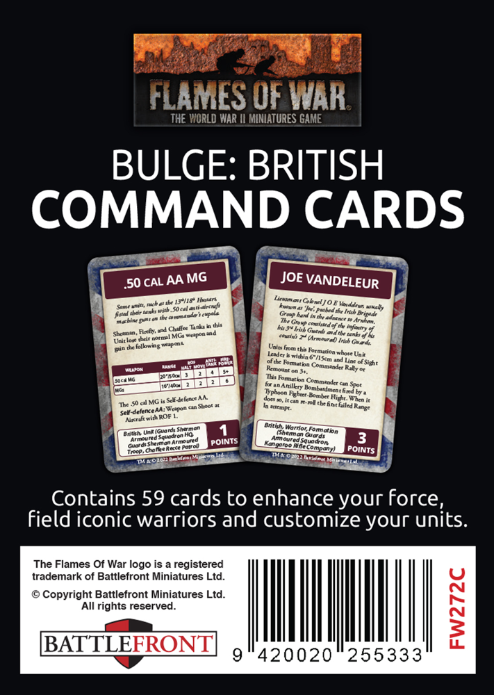 Flames of War WW2: Bulge British - Command Cards