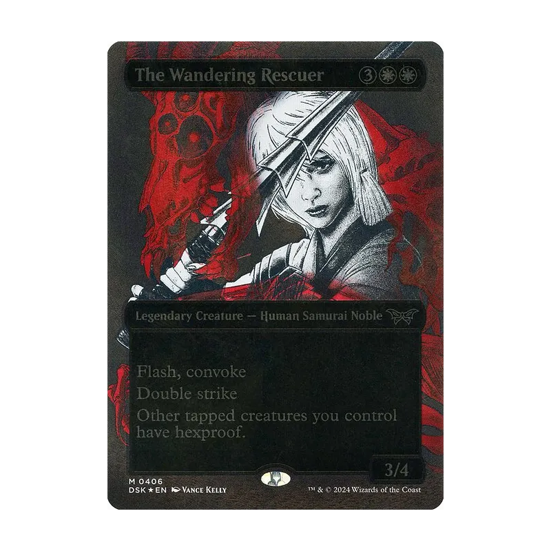 The Wandering Rescuer (Showcase) (Textured Foil) - Duskmourn: House of Horror (Foil Near Mint)